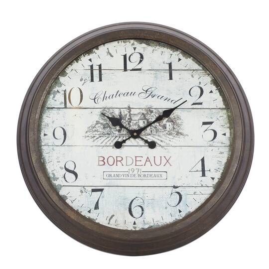 Brown Vintage Metal Wall Clock